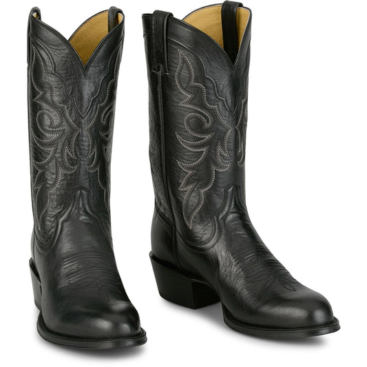Tony Lama Men's 12" Marco Western Boot Black (DR3055) - Front View
