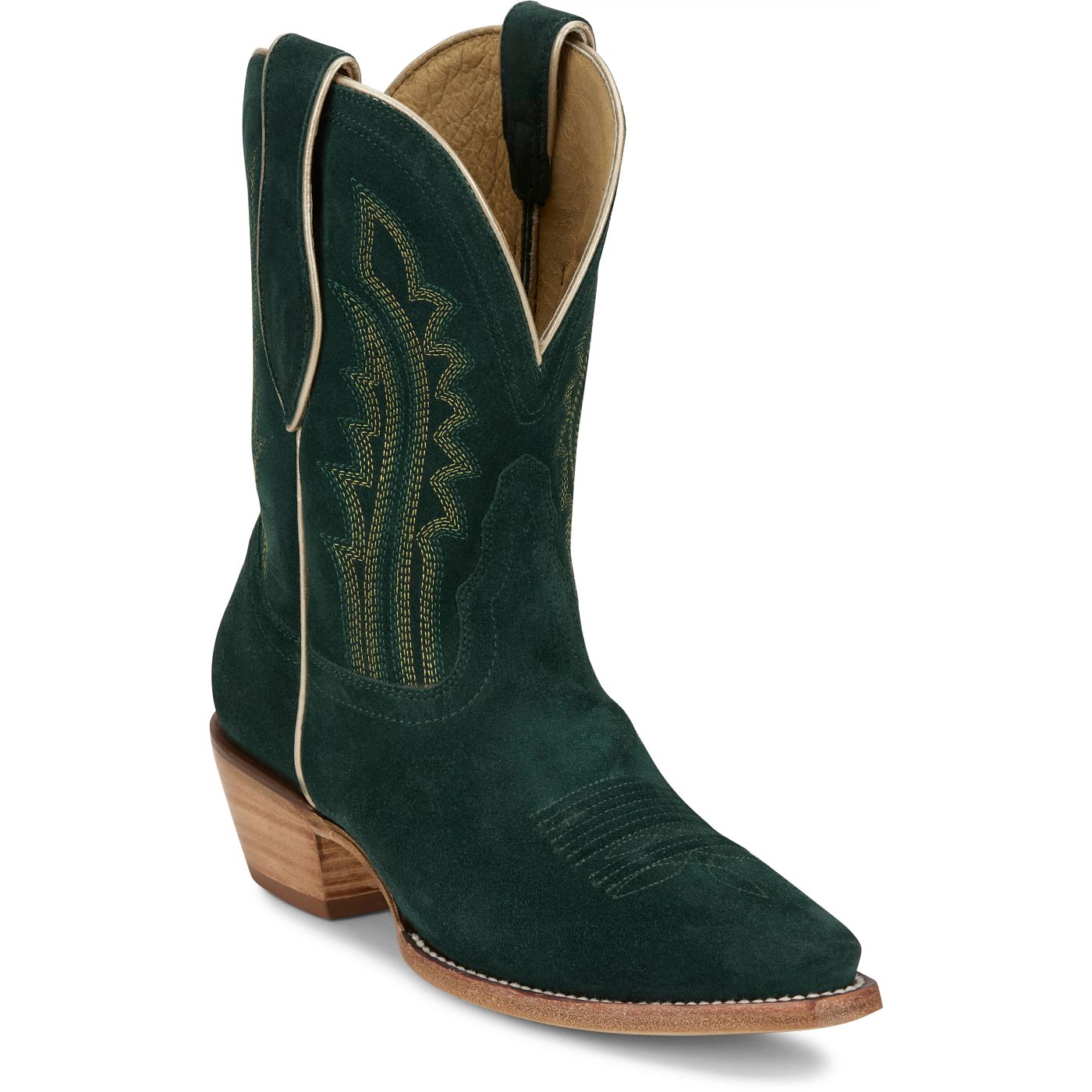 Tony Lama Women's 9" Lea Western Bootie Emerald Suede (DR3262)