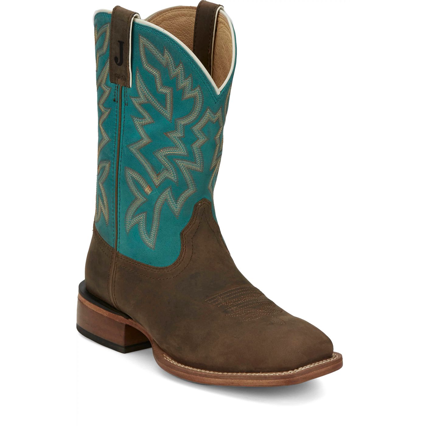 Justin Boots Men's Jackpot 11" Western Boot - Blue Cowhide (FN7010) - View 2