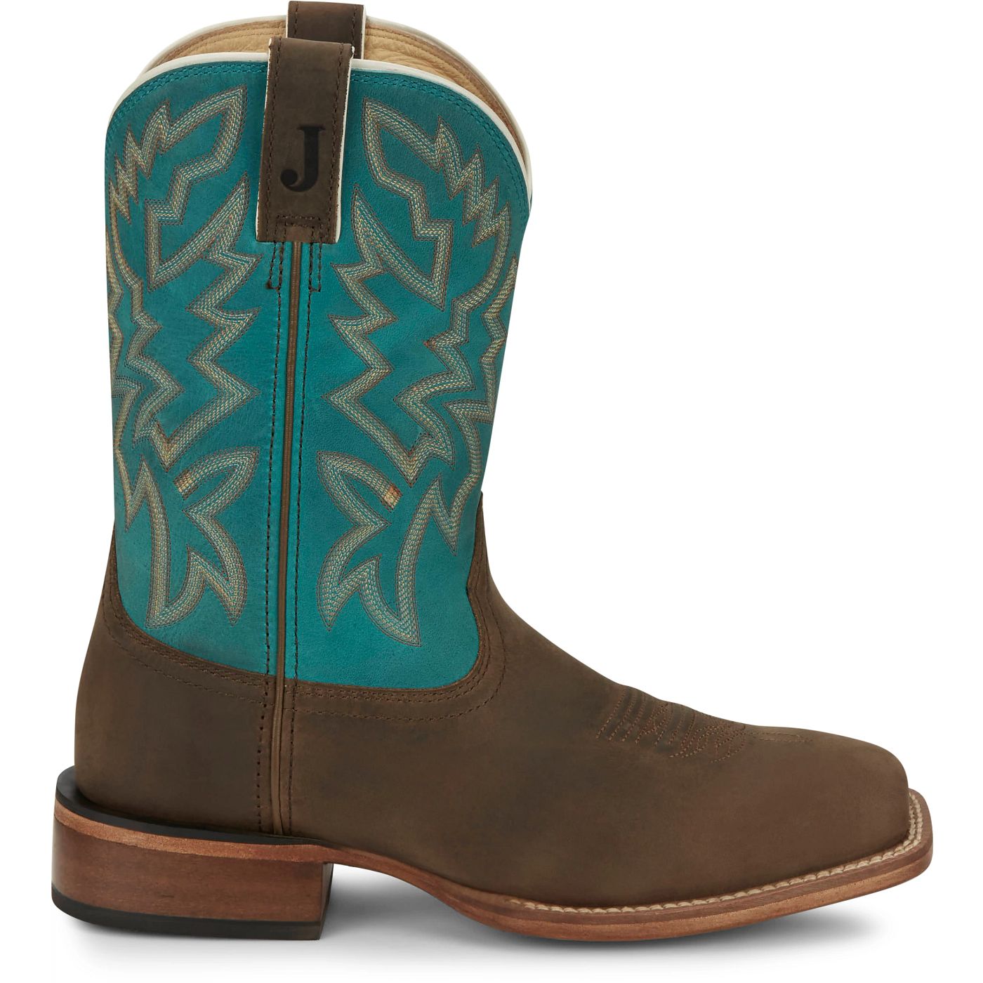 Justin Boots Men's Jackpot 11" Western Boot - Blue Cowhide (FN7010) - View 3
