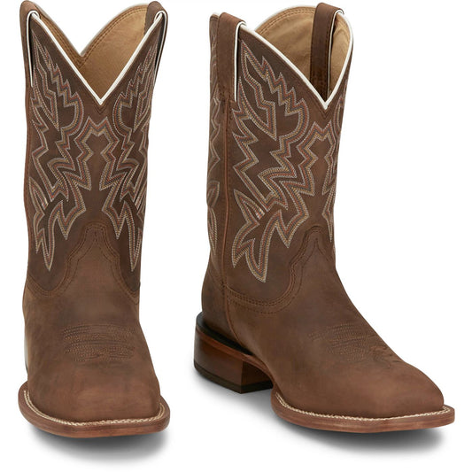 Justin Boots Men's Jackpot 11" Western Boot - Brown Cowhide (FN7012) - Front View