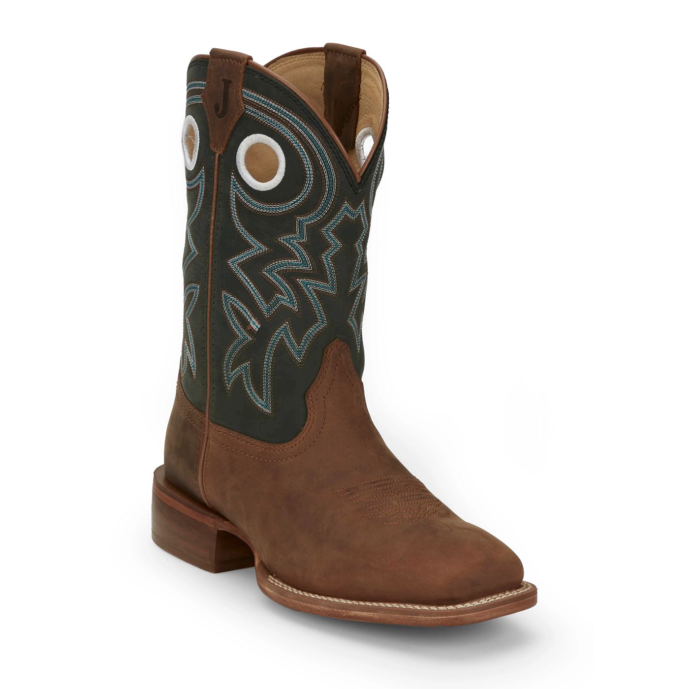 Justin Boots Men's Big News 11" Western Boot - Green Cowhide (FN7020) - View 2