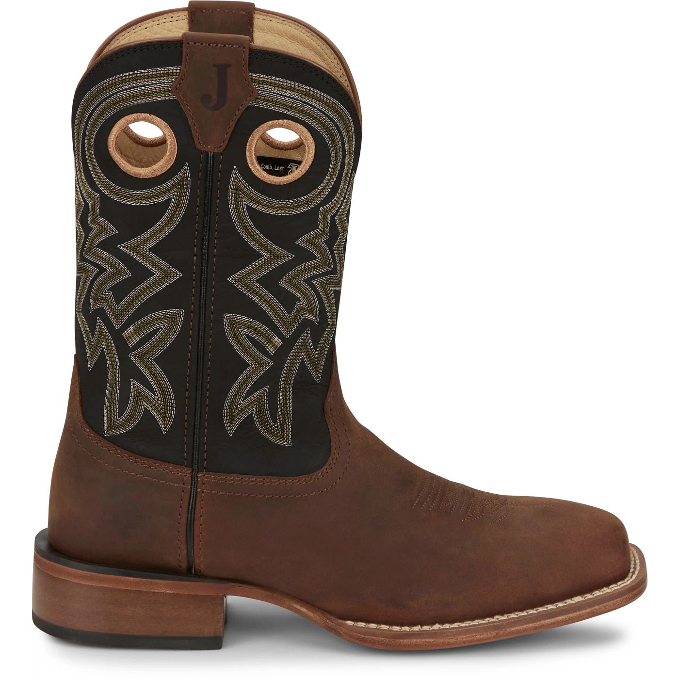 Justin Boots Men's Big News 11" Western Boot - Black Cowhide (FN7021) - View 3