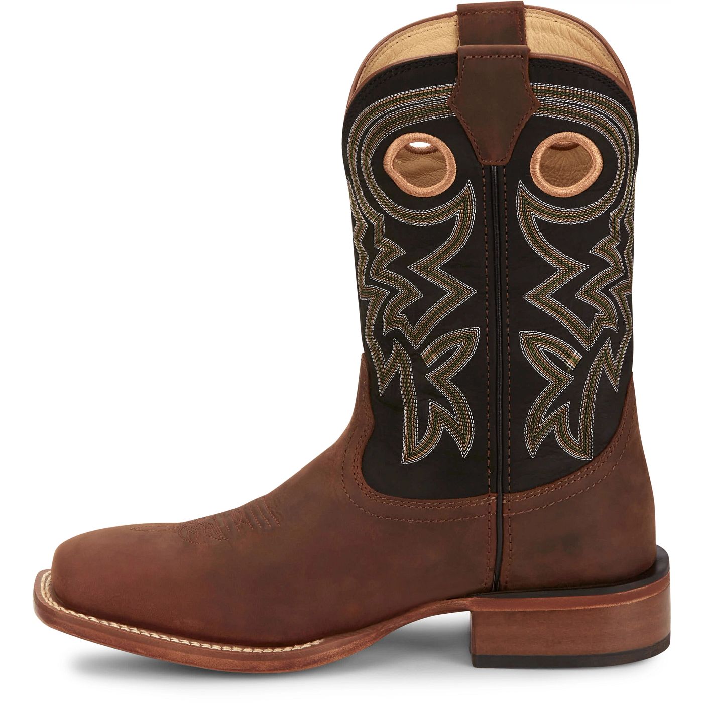 Justin Boots Men's Big News 11" Western Boot - Black Cowhide (FN7021) - View 8