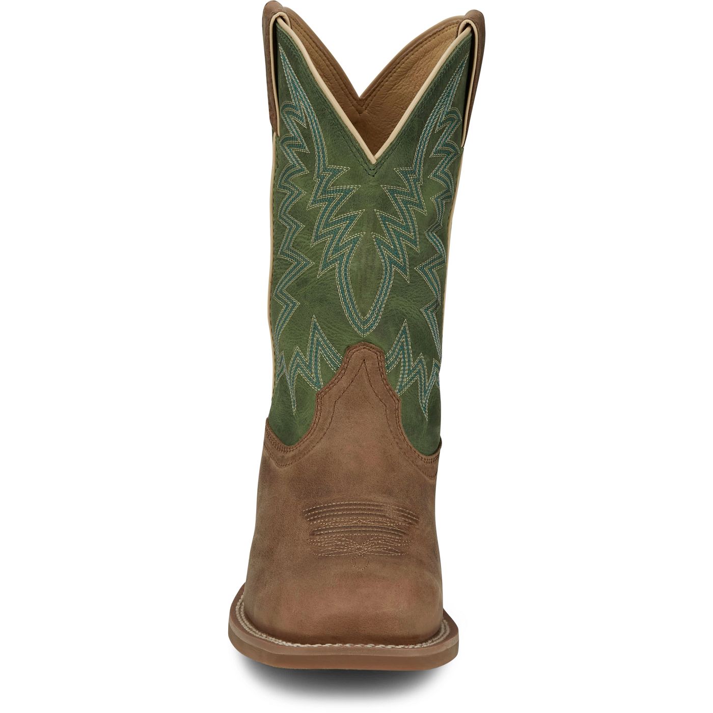 Justin Boots Men's Big Bucks 11" Western Boot - Tan/Green Cowhide (FN7110) - View 7