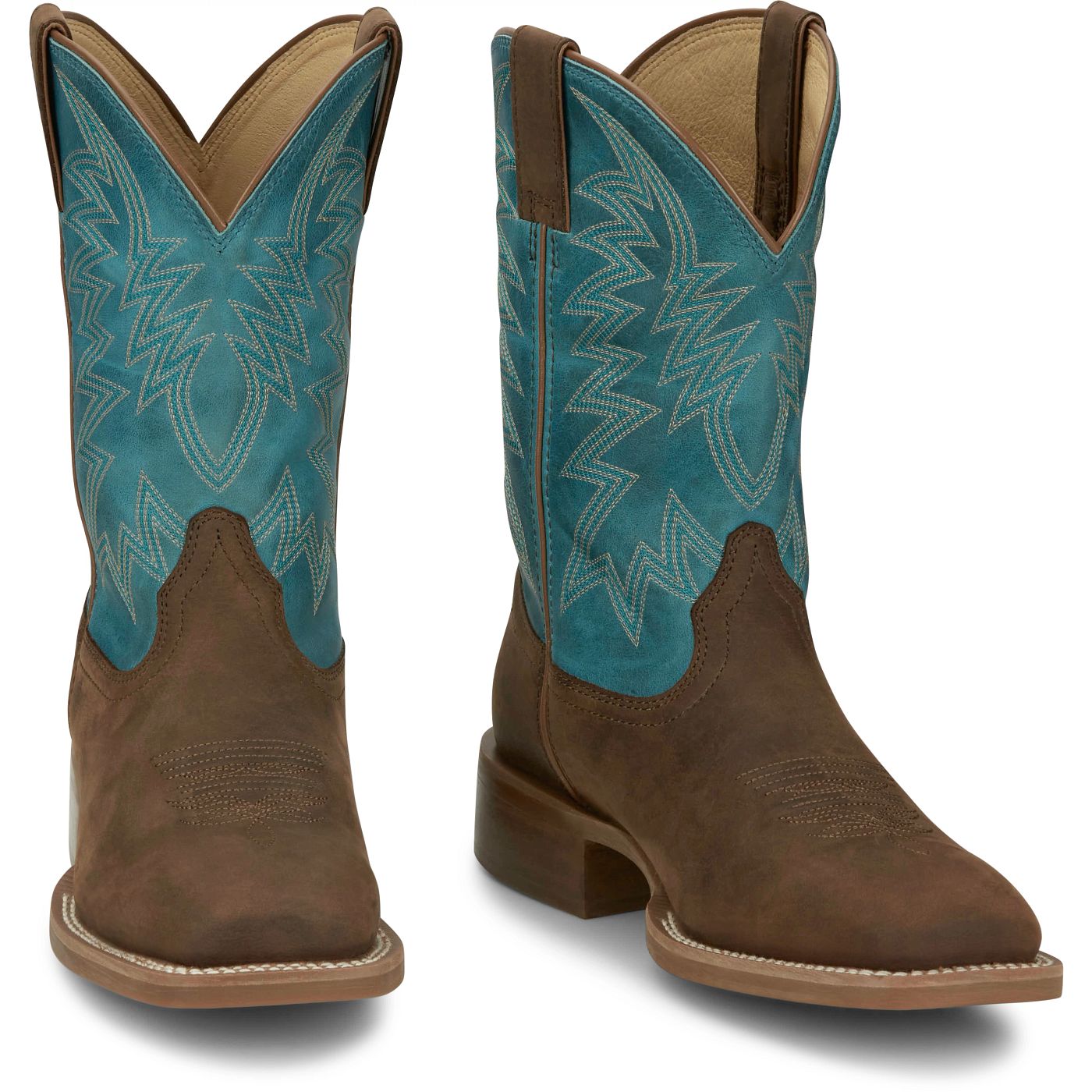Justin Boots Men's Big Bucks 11" Western Boot - Blue Cowhide (FN7111) - Front View