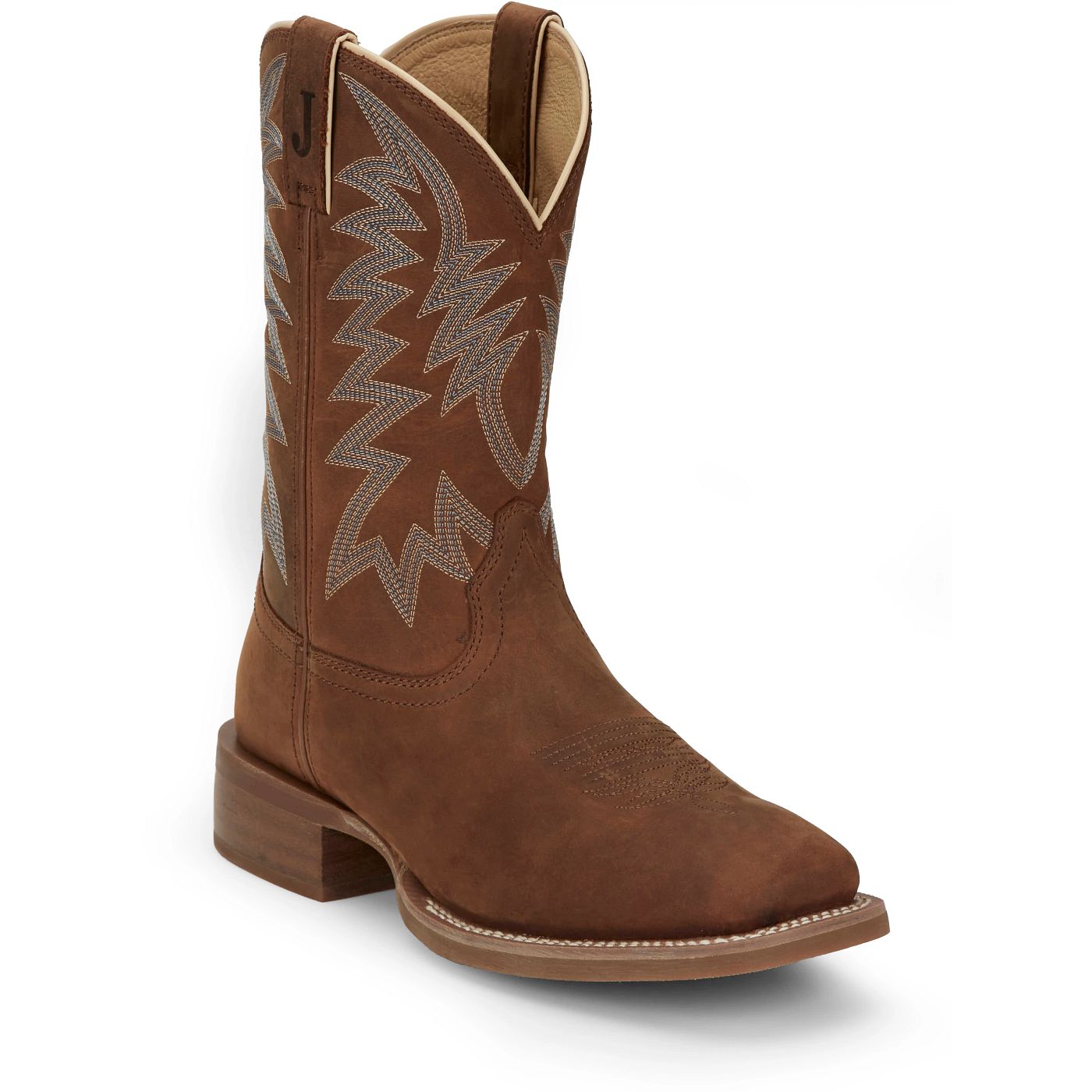 Justin Boots Men's Big Bucks 11" Western Boot - Pecan Brown Cowhide (FN7112) - View 2
