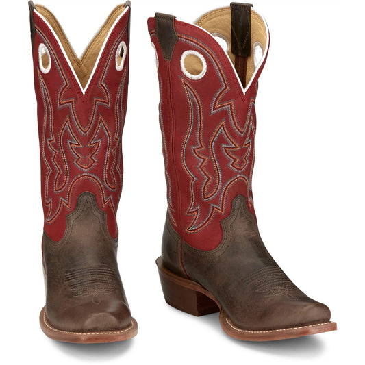 Justin Boots Men's Ante Up 13" Western Boot - Justin Red Goat (FN7245) - Front View