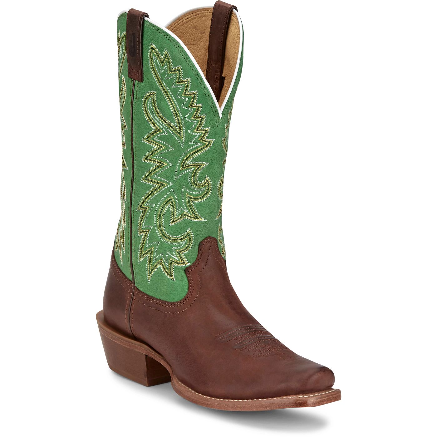 Justin Boots Men's Show Off 13" Western Boot - Forest Green Goat (FN7250) - View 2