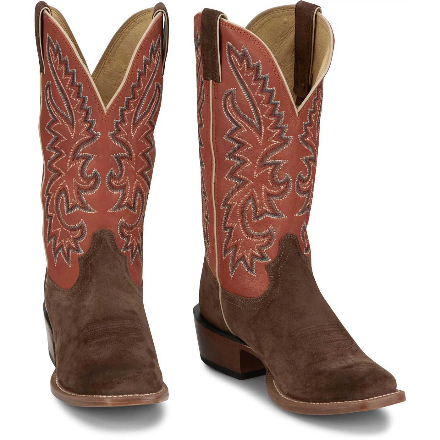 Justin Boots Men's Jimmy 13" Western Boot - Sunrise Orange Goat (FN7252) - Front View