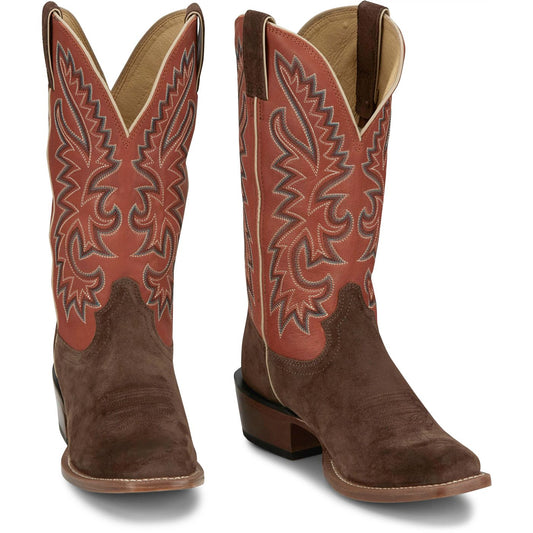 Justin Boots Men's Jimmy 13" Western Boot - Sunrise Orange Goat (FN7252) - Front View
