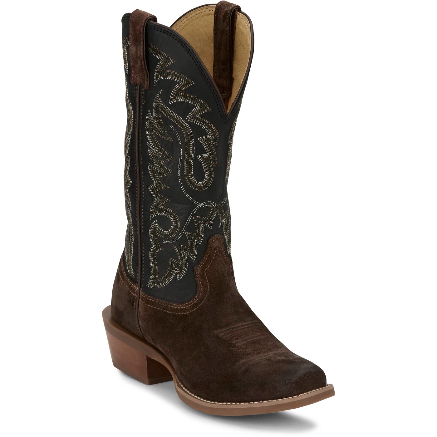 Justin Boots Men's Cowboy Town Suede 13" Western Boot - Midnight (FN7257) - View 2