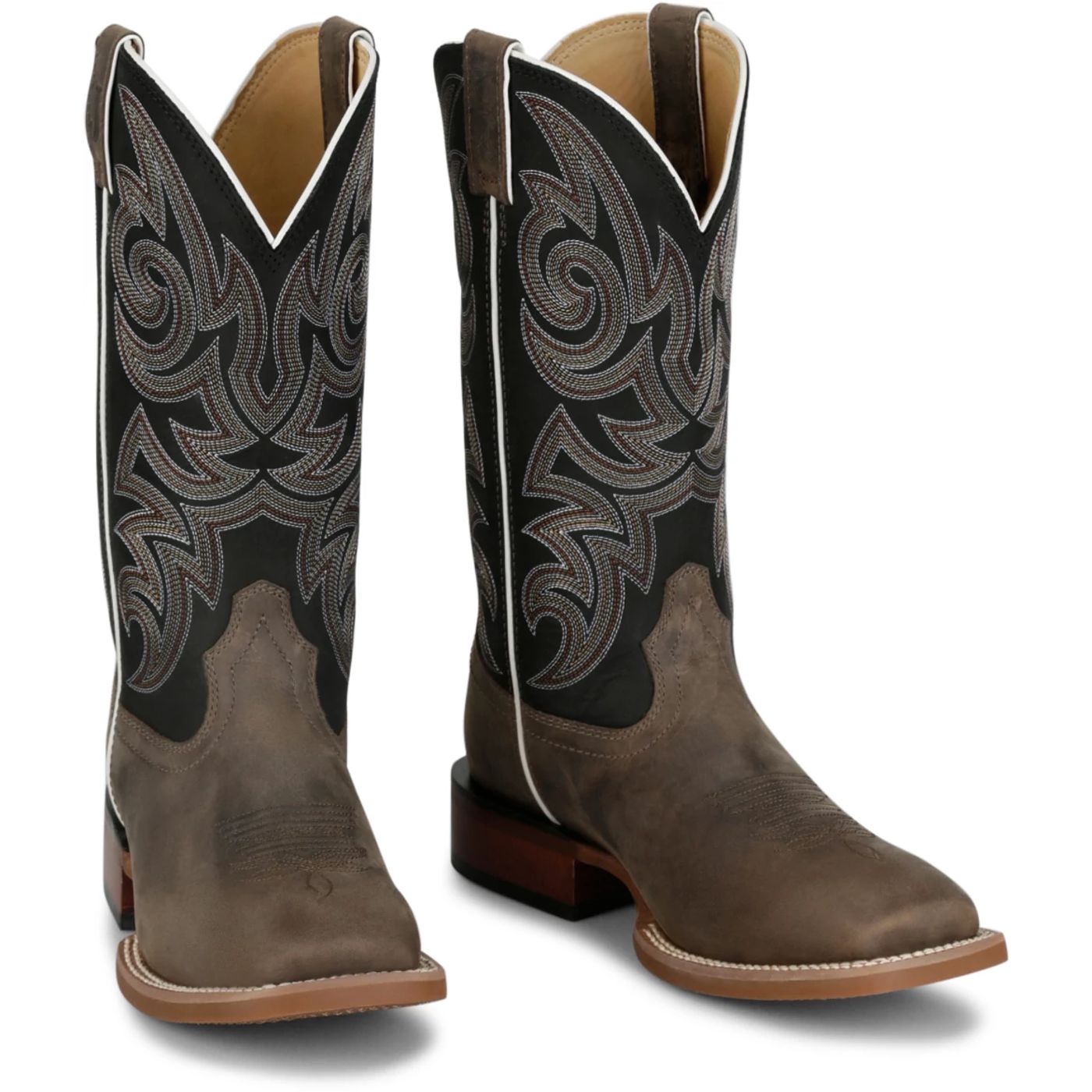 Justin Boots Men's May Day 13" Western Boot - Black Cowhide (FN7259) - Front View