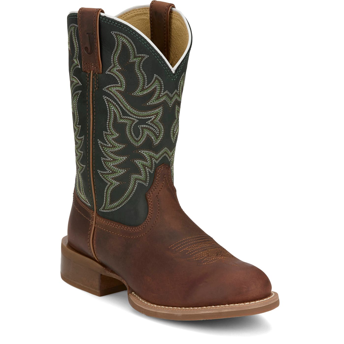 Justin Boots Men's Wild Bill 11" Western Boot - Forest Green Cowhide (FN7352) - View 2