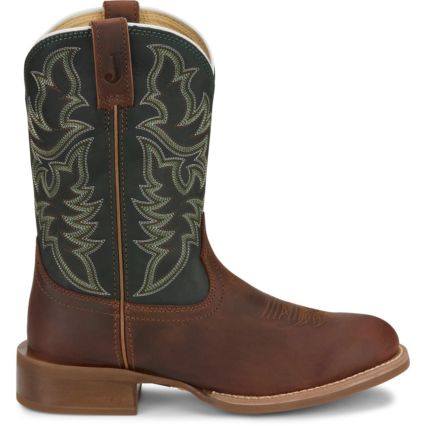 Justin Boots Men's Wild Bill 11" Western Boot - Forest Green Cowhide (FN7352) - View 3
