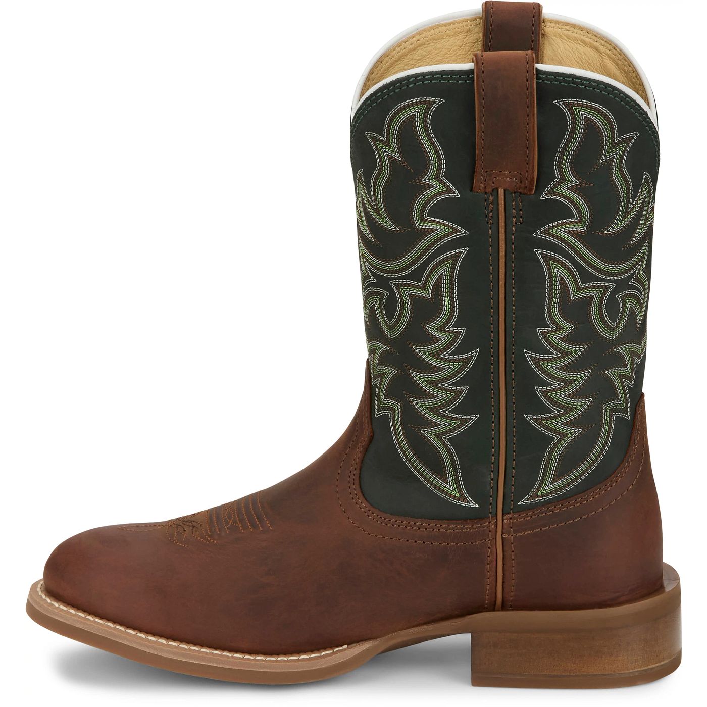 Justin Boots Men's Wild Bill 11" Western Boot - Forest Green Cowhide (FN7352) - View 8