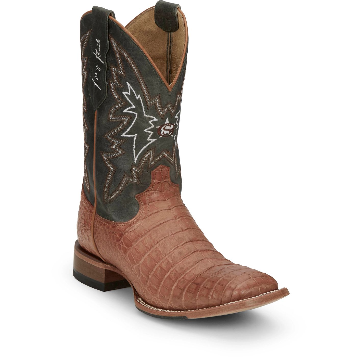 Justin Boots Men's Haggard 11" Western Boot - Tan Caiman (GR5706) - View 2