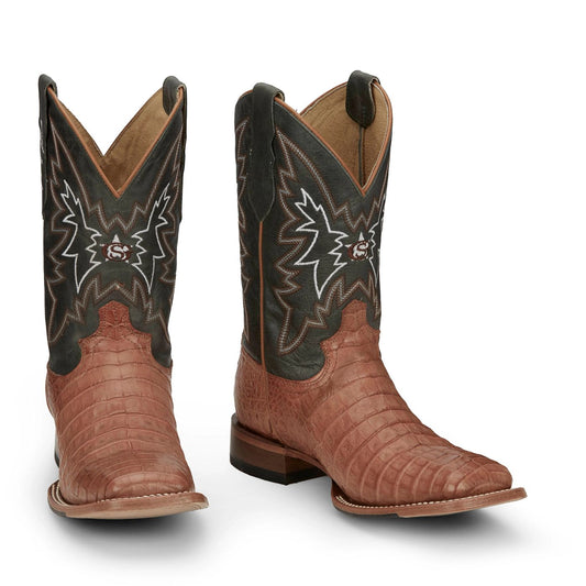 Justin Boots Men's Haggard 11" Western Boot - Tan Caiman (GR5706) - Front View