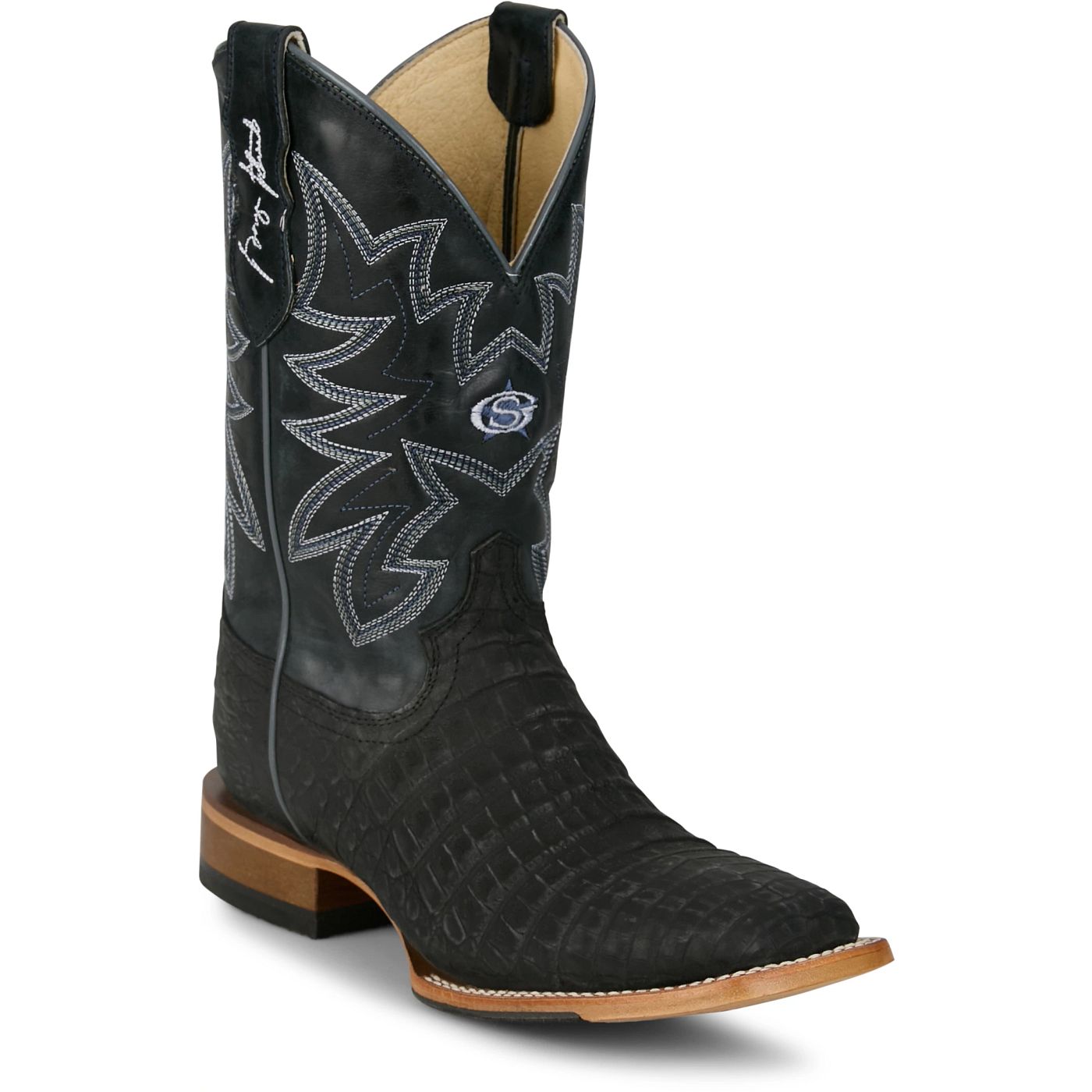 Justin Boots Men's San Antone 11" Western Boot - Blue Sapphire Caiman (GR5710) - View 2