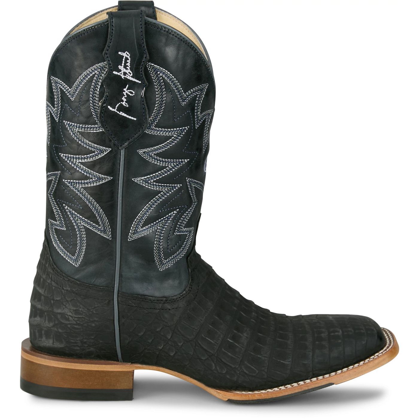 Justin Boots Men's San Antone 11" Western Boot - Blue Sapphire Caiman (GR5710) - View 3
