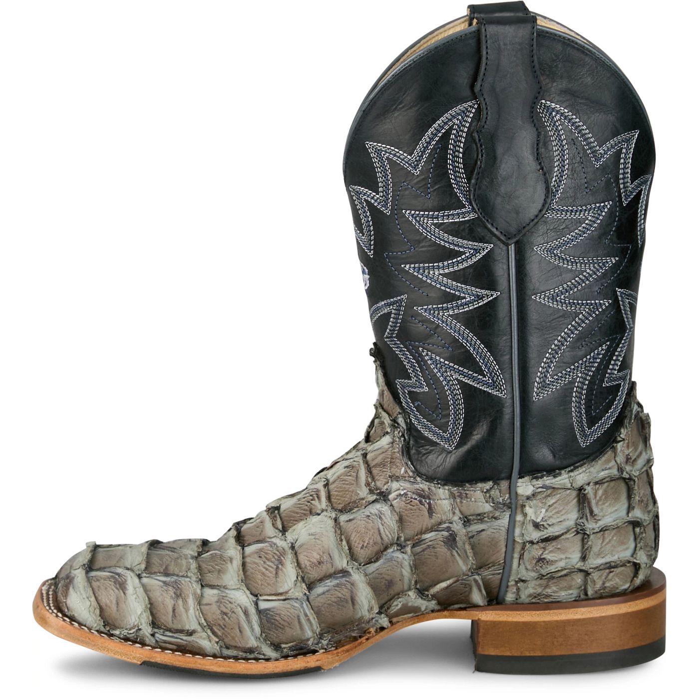Justin Boots Men's Ocean View 11" Western Boot - Slate Grey Pirarucu (GR5715) - View 8