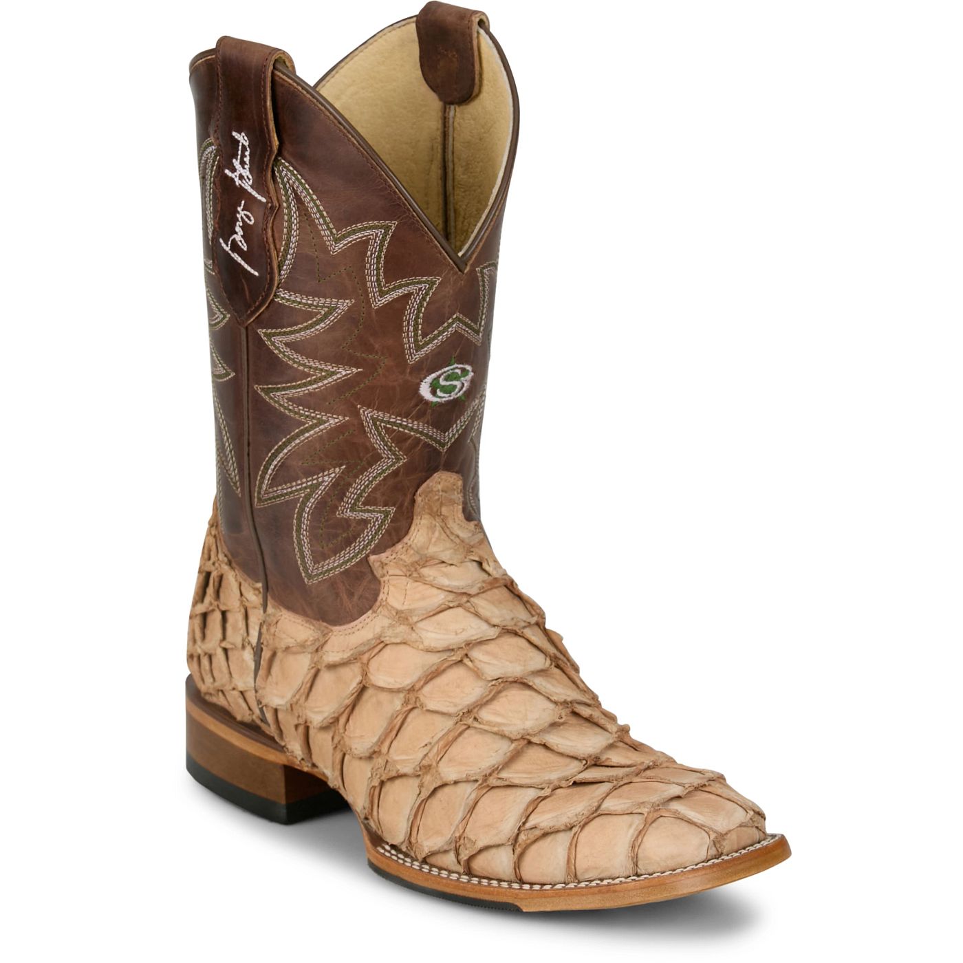 Justin Boots Men's Ocean View 11" Western Boot - Cedar Brown Pirarucu (GR5716) - View 2