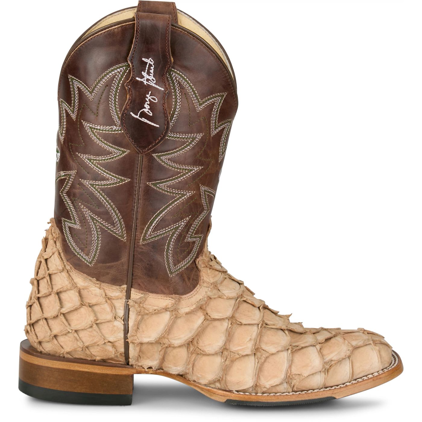 Justin Boots Men's Ocean View 11" Western Boot - Cedar Brown Pirarucu (GR5716) - View 3