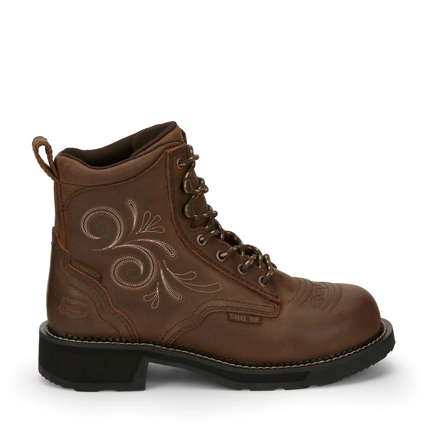 Justin Work Women's Katerina 6" Steel Toe Waterproof Boot - Aged Bark (GY985) - View 3