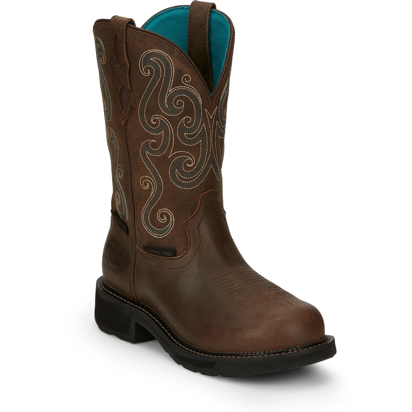 Justin Work Women's Tasha 11" Steel Toe Waterproof Boot - Brown (GY9991) - View 2