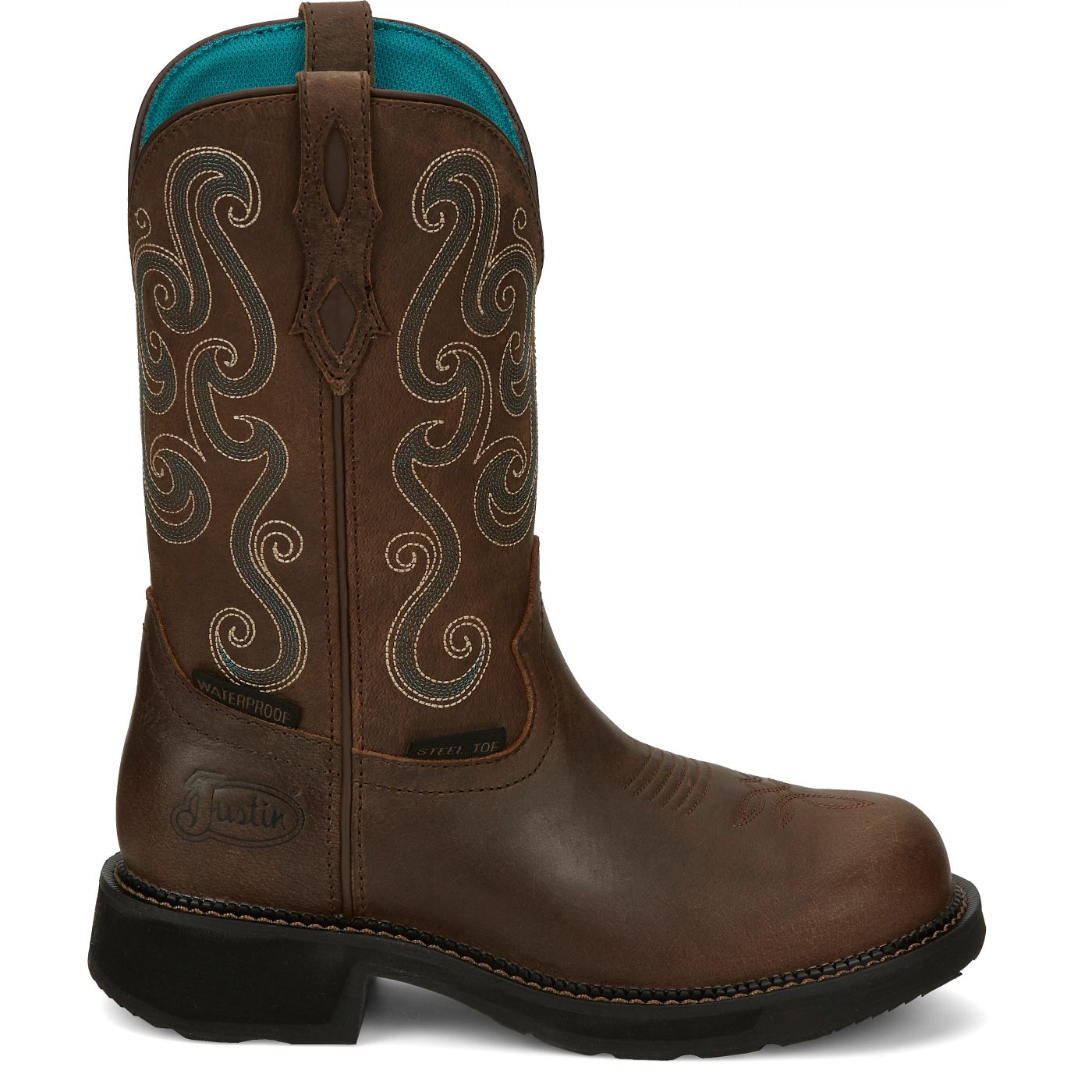 Justin Work Women's Tasha 11" Steel Toe Waterproof Boot - Brown (GY9991) - View 3