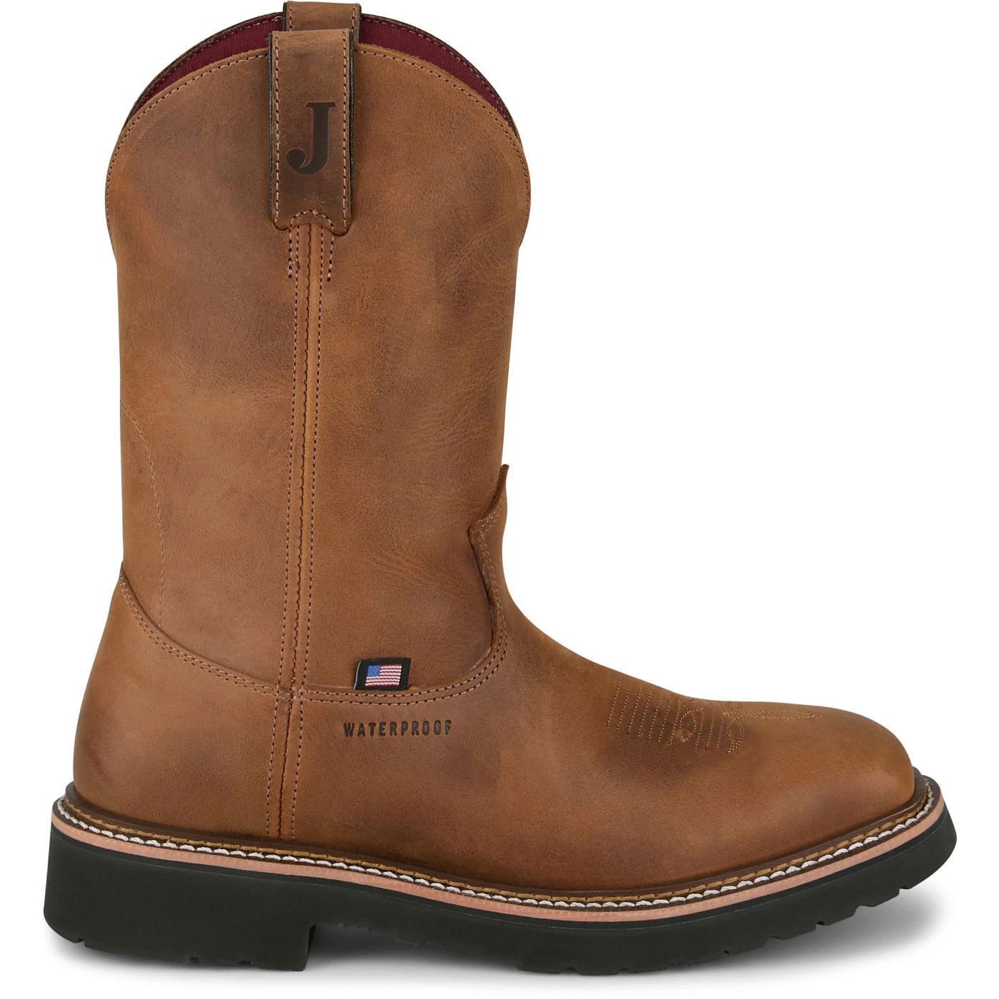 Justin Work Men's Ames 11" Waterproof Boot - Walnut Brown (HL4224) - View 3