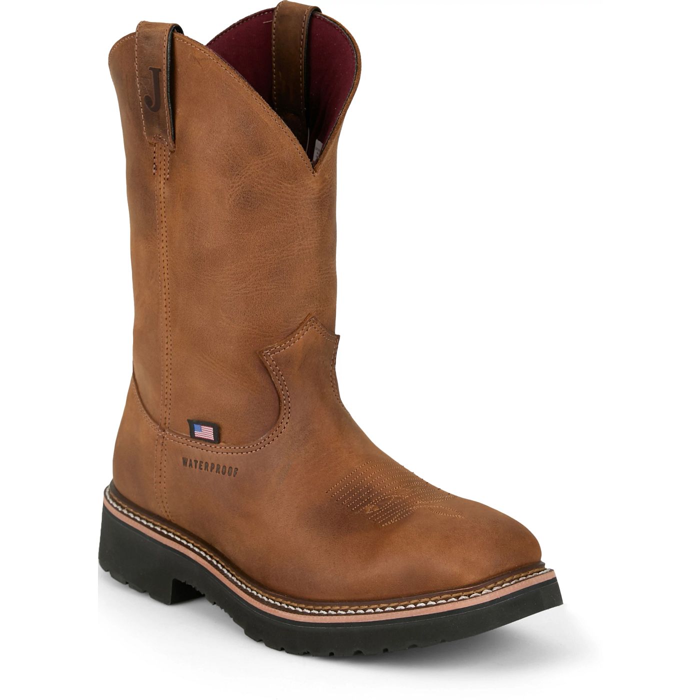 Justin Work Men's Ames 11" Steel Toe Waterproof Boot - Walnut Brown (HL4225) - View 2