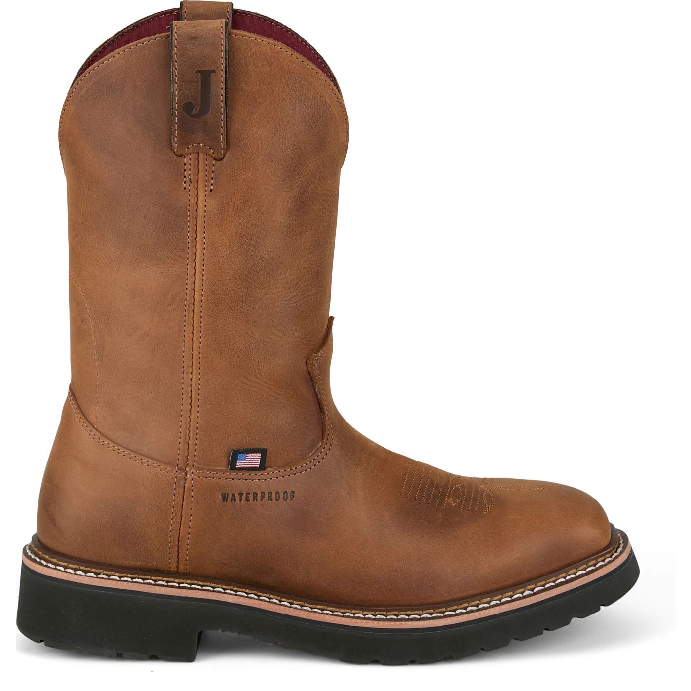 Justin Work Men's Ames 11" Steel Toe Waterproof Boot - Walnut Brown (HL4225) - View 3