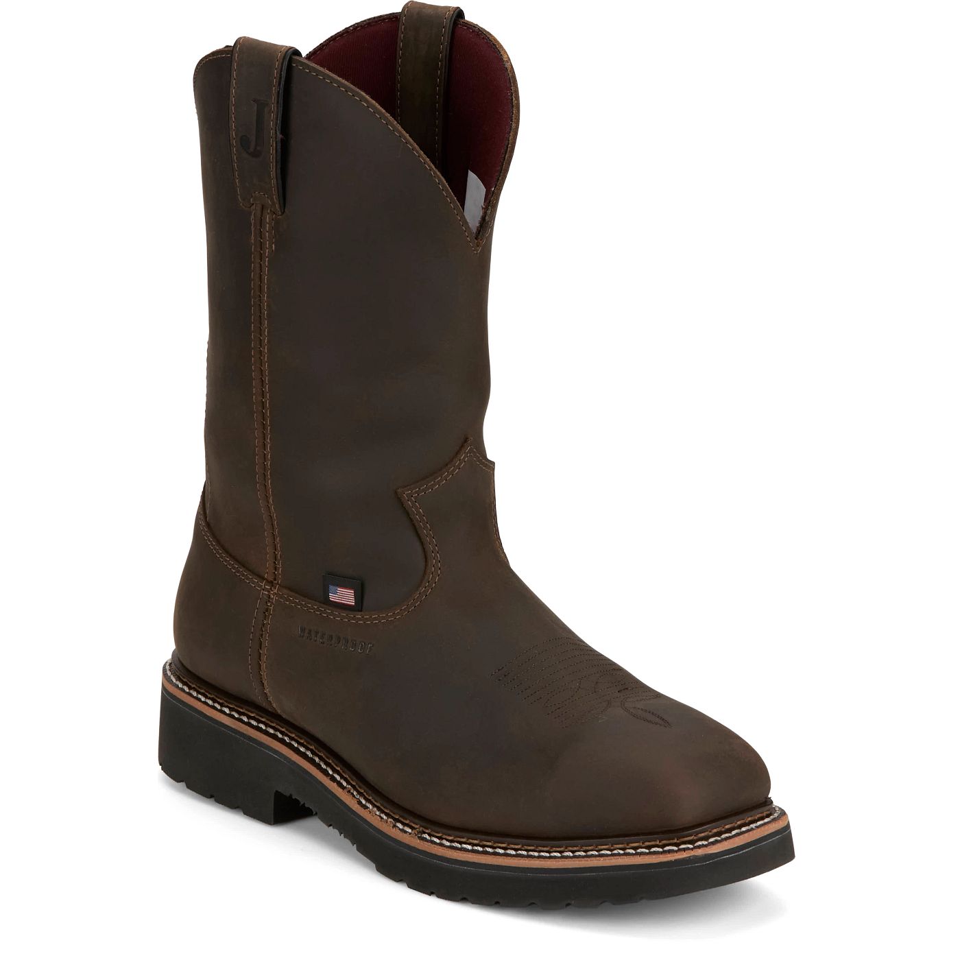 Justin Work Men's Billings 11" Steel Toe Waterproof Boot - Hickory Brown (HL4235) - View 2