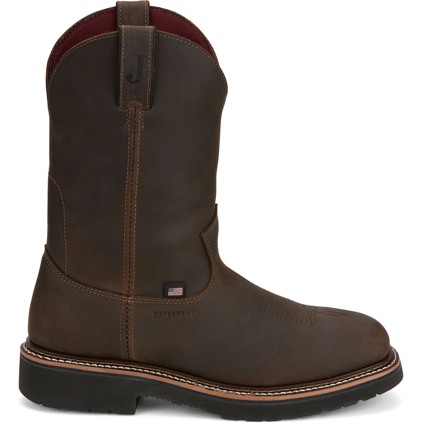 Justin Work Men's Billings 11" Steel Toe Waterproof Boot - Hickory Brown (HL4235) - View 3