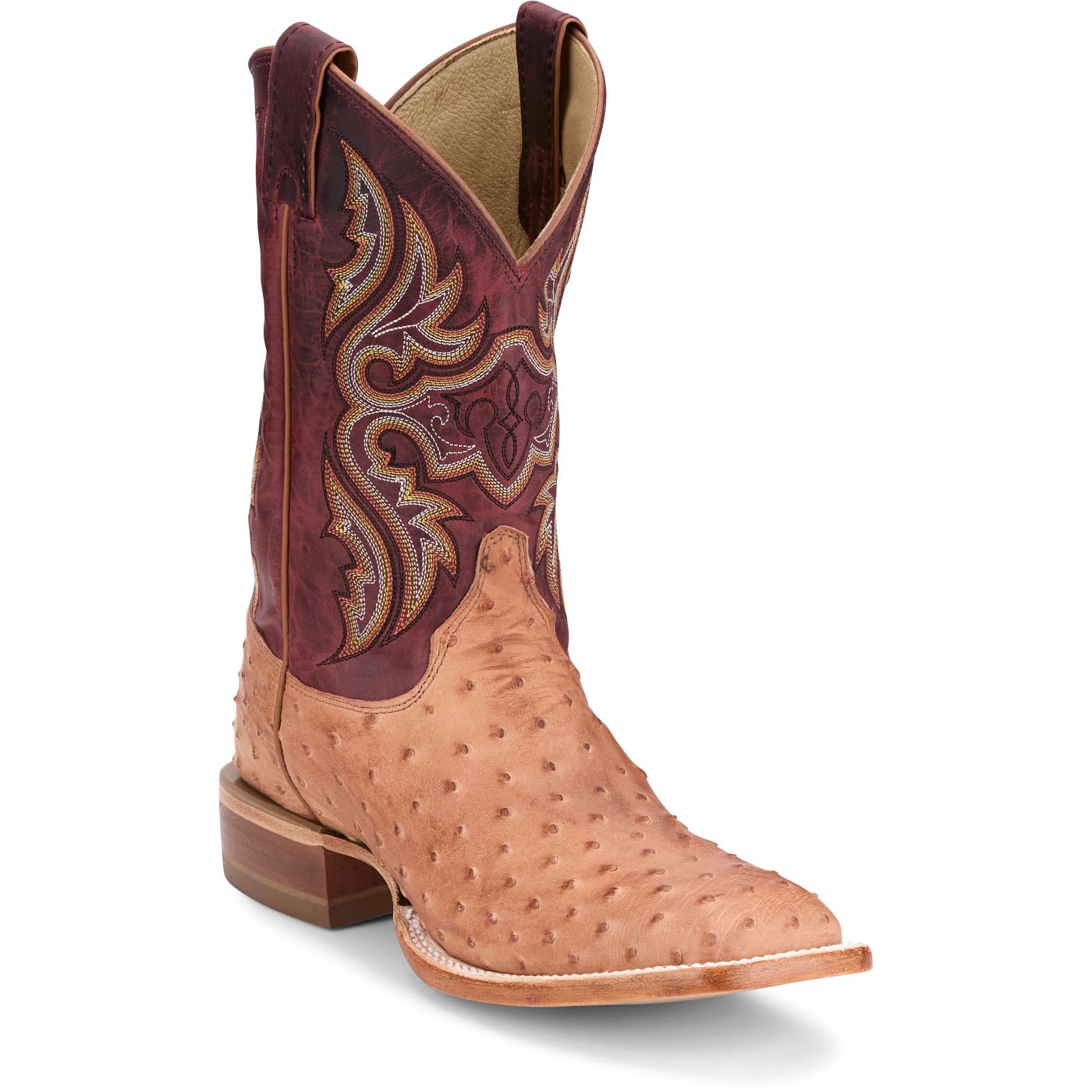Justin Boots Men's Moseley 11" Full Quill Ostrich Western Boot - Cognac Vintage (JE5170) - View 2