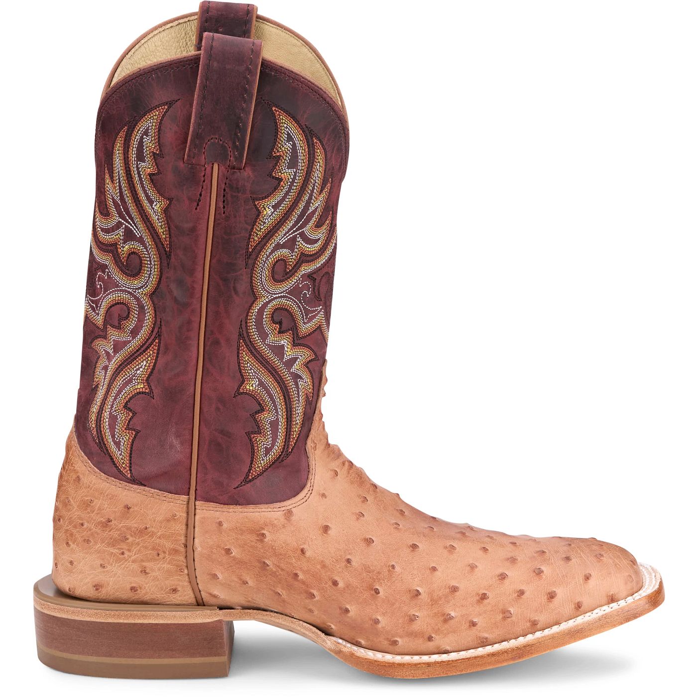Justin Boots Men's Moseley 11" Full Quill Ostrich Western Boot - Cognac Vintage (JE5170) - View 3