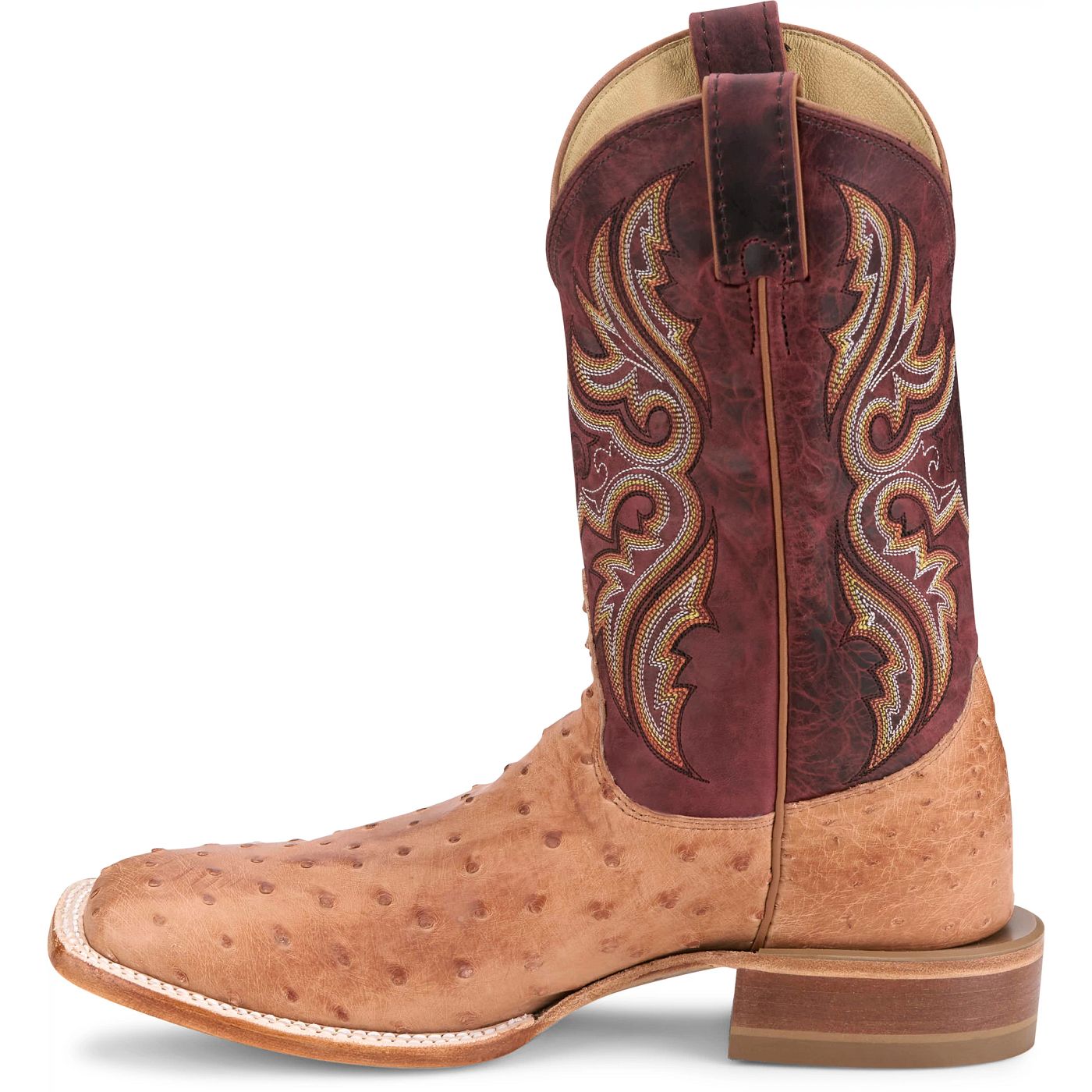 Justin Boots Men's Moseley 11" Full Quill Ostrich Western Boot - Cognac Vintage (JE5170) - View 8