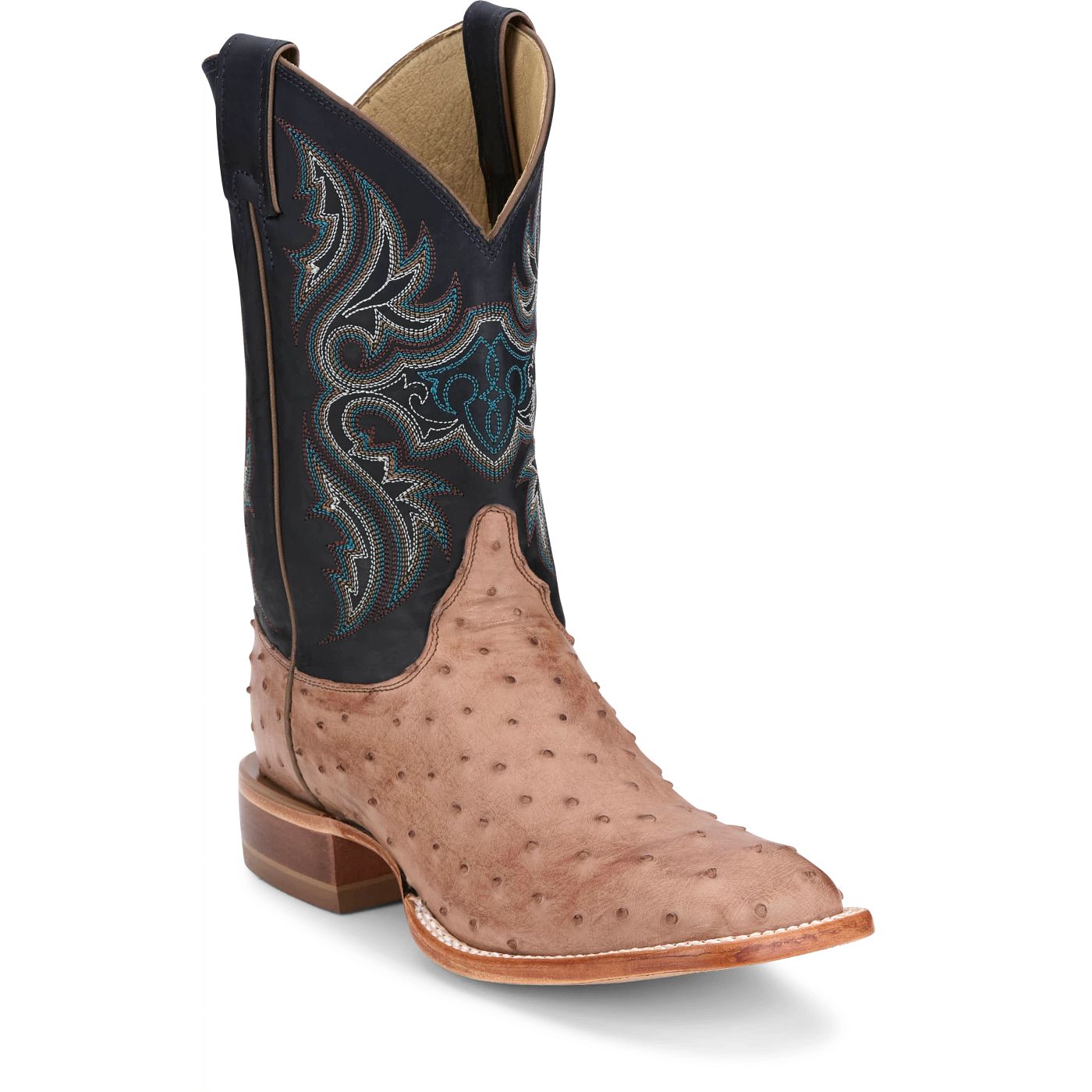 Justin Boots Men's Moseley 11" Full Quill Ostrich Western Boot - Deep Blue (JE5172) - View 2