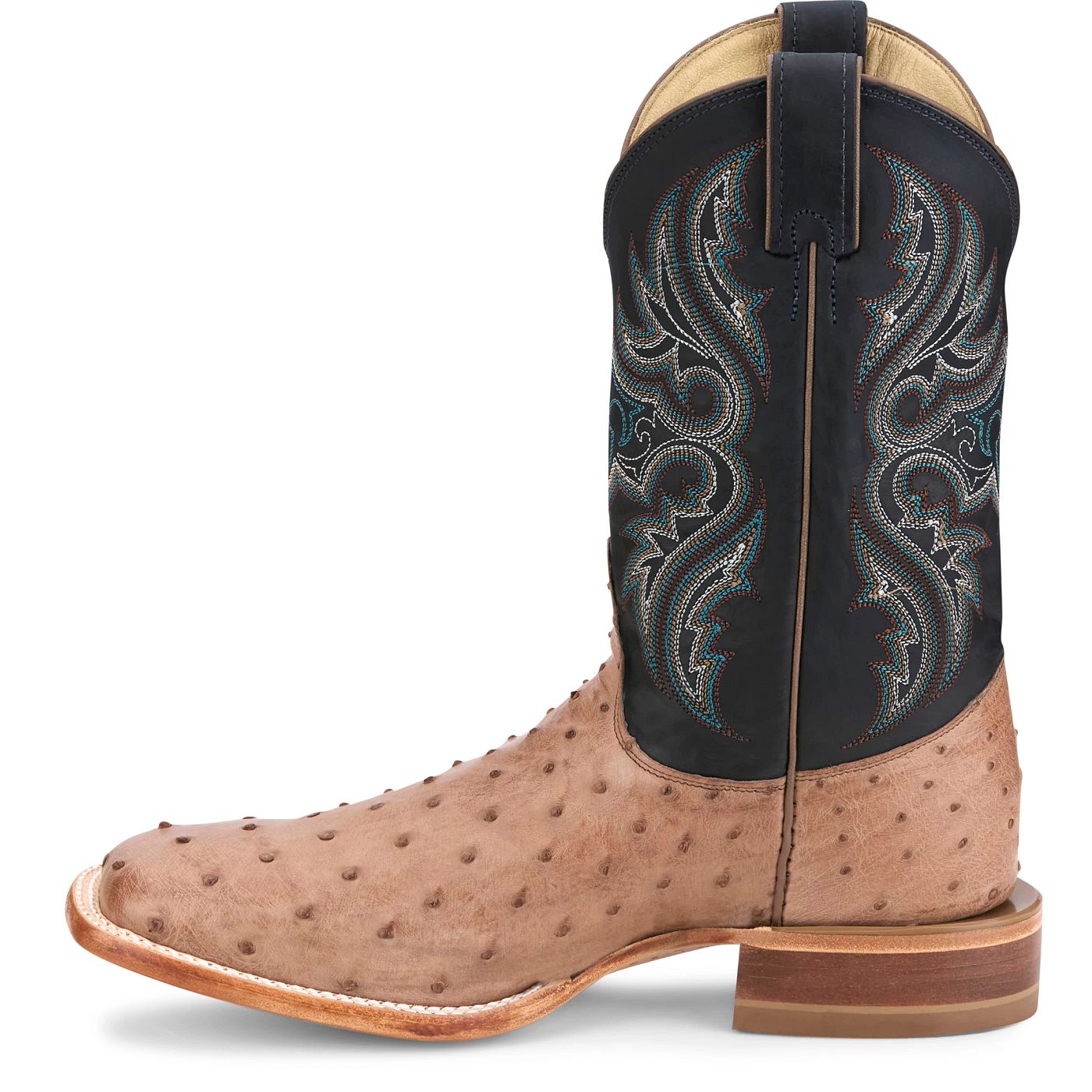 Justin Boots Men's Moseley 11" Full Quill Ostrich Western Boot - Deep Blue (JE5172) - View 8