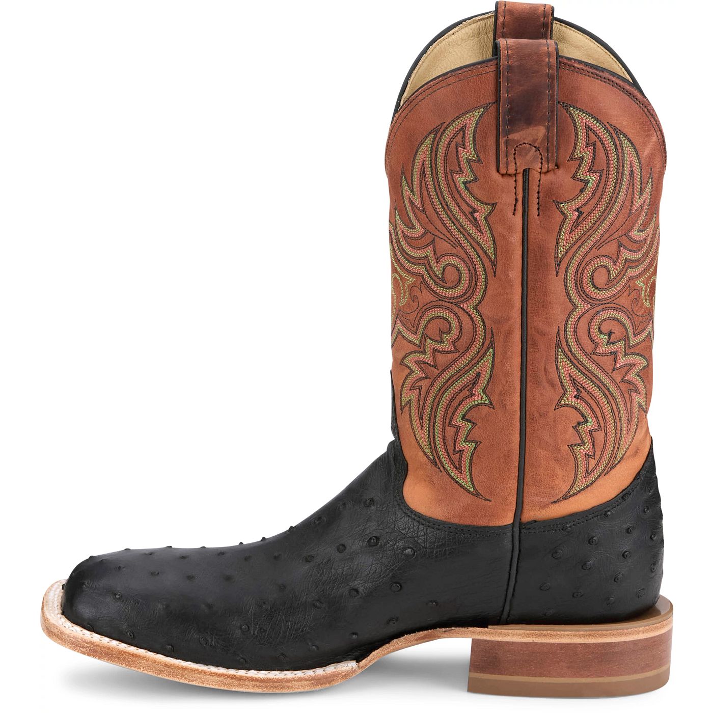 Justin Boots Men's Moseley 11" Full Quill Ostrich Western Boot - Shadow Black (JE5173) - View 8