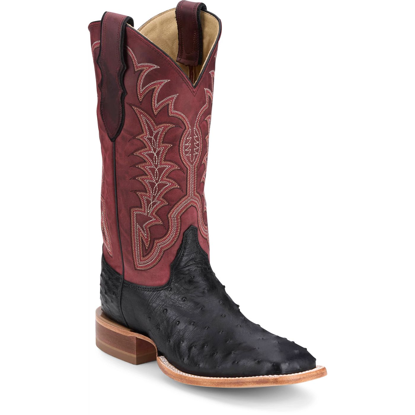 Justin Boots Men's Chisolm 13" Full Quill Ostrich Western Boot - Salsa (JE8171) - View 2