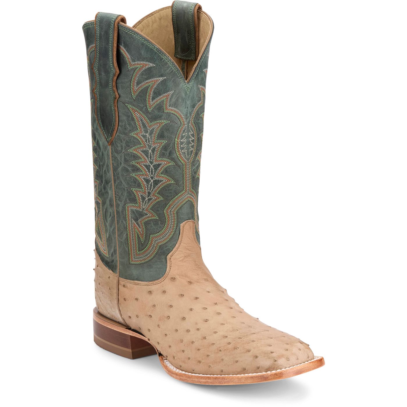 Justin Boots Men's Chisolm 13" Full Quill Ostrich Western Boot - Mint Green (JE8173) - View 2