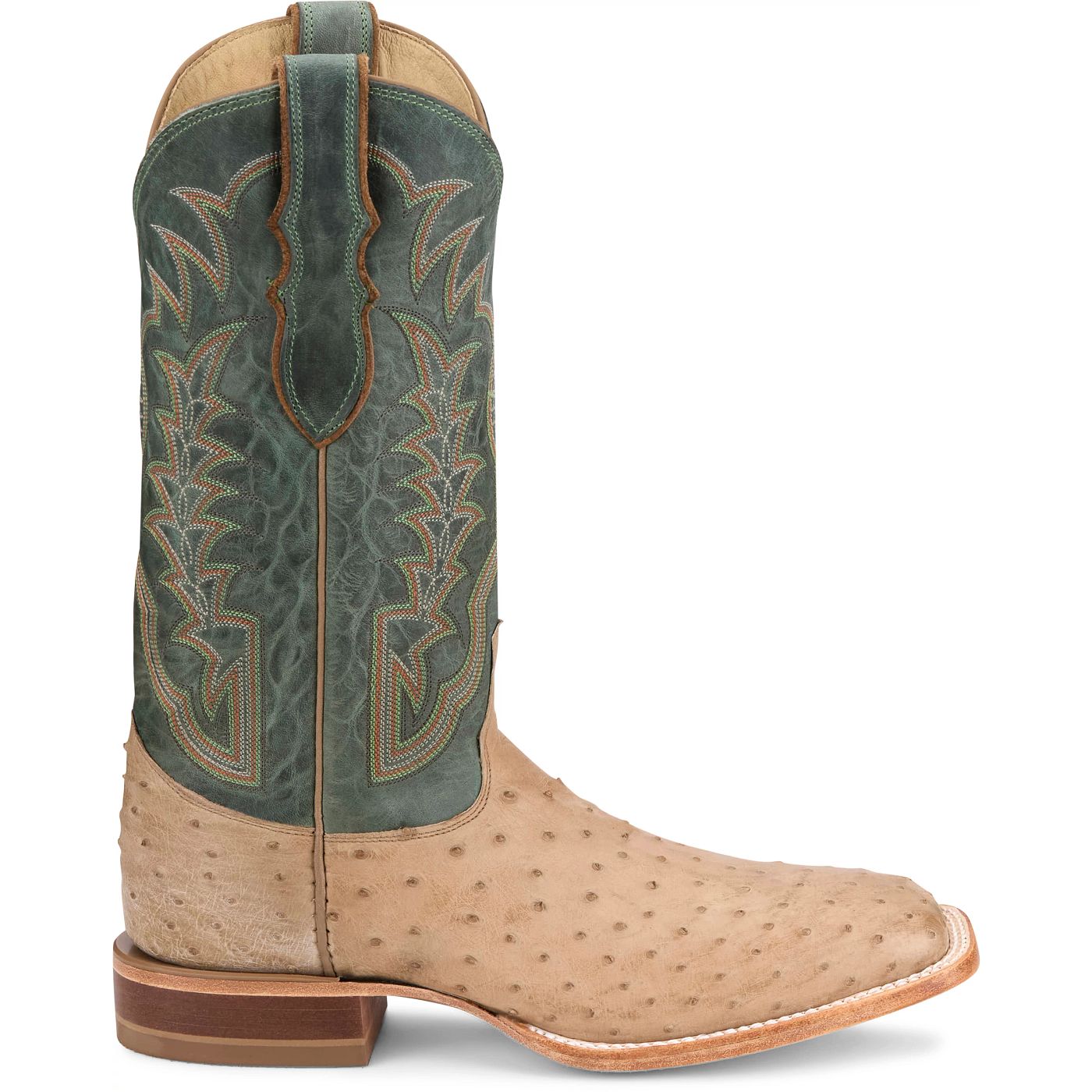 Justin Boots Men's Chisolm 13" Full Quill Ostrich Western Boot - Mint Green (JE8173) - View 3
