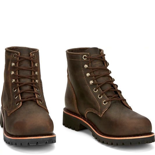 Chippewa Men's Classic 2.0 6" Steel Toe Lace-Up - Wood Brown (NC2081) - Front View