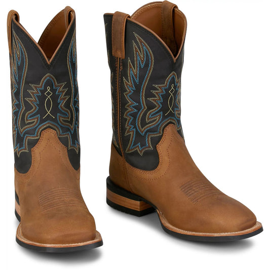 Justin Boots Men's Rustle 11" Western Boot - Chestnut (OL7330) - Front View