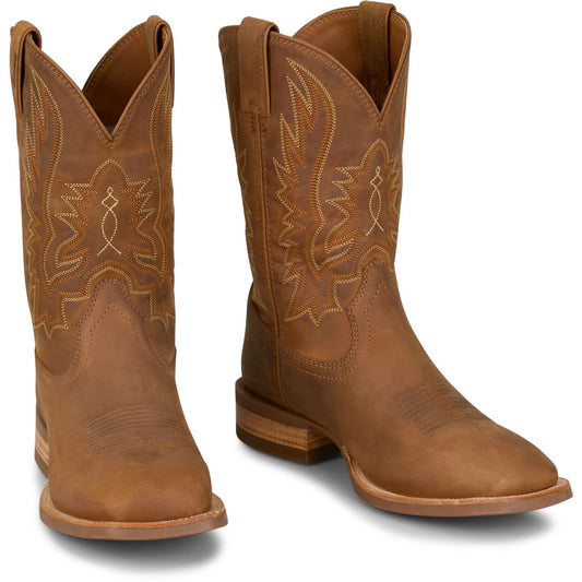 Justin Boots Men's Rustle 11" Western Boot - Chestnut Brown (OL7331) - Front View