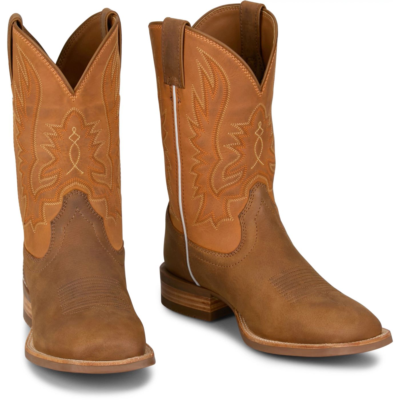 Justin Boots Men's Rustle 11" Western Boot - Rustic Amber (OL7333) - Front View