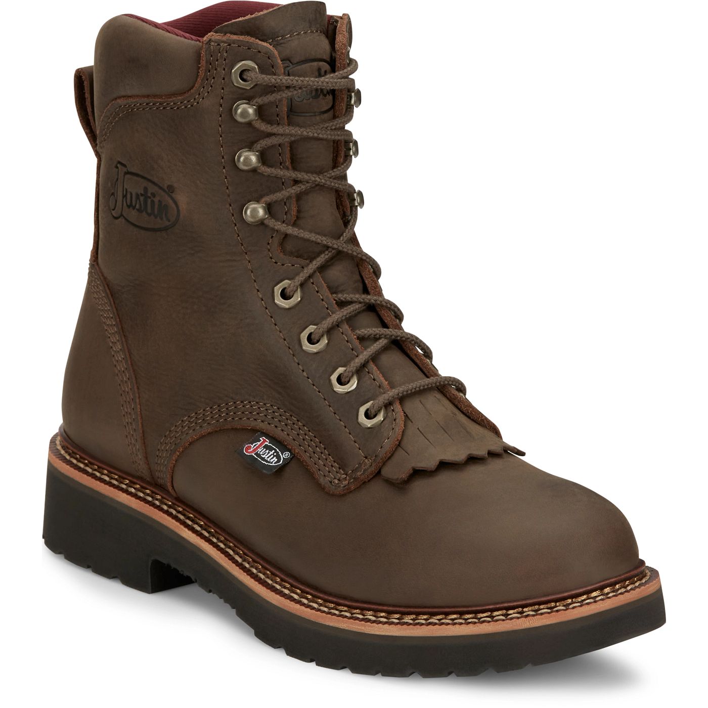 Justin Work Men's Rivot 8" Work Boot - Hickory Brown (OW440) - View 2