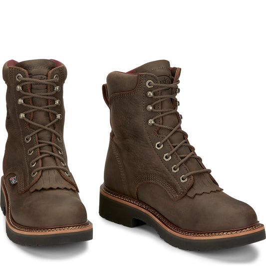 Justin Work Men's Rivot 8" Work Boot - Hickory Brown (OW440) - Front View